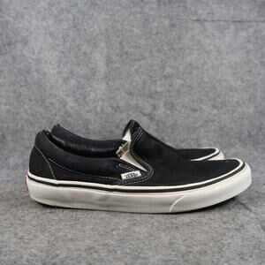Vans Shoes Womens 9 Sneakers Classic Slip On Skate Canvas Black Casual Active